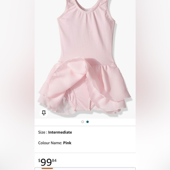 Capezio Flowy Dbl. Layer Skirt Tank Dress in Light  Pink Size S - Picture 11 of 11